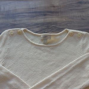 White LOFT Pullover Sweater